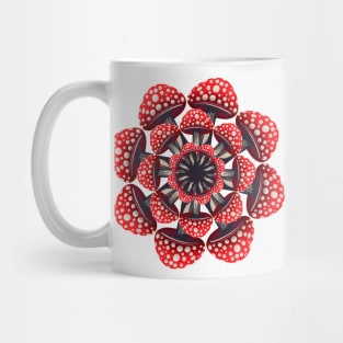 Red Mushroom Mandala Mug